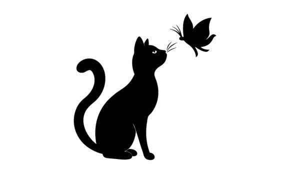 Black Cat and Butterfly Silhouette Svg Review