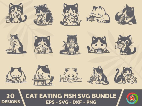 Cat Eating Fish Svg Bundle Review