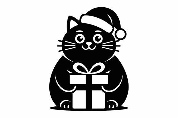 Christmas Cat Holding Gift SVG Review
