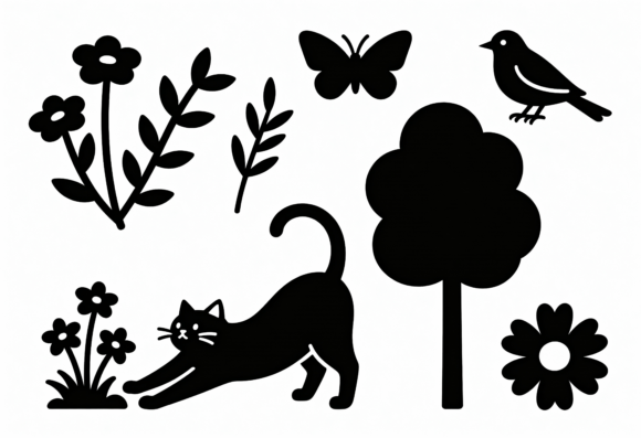 Cute Cat Butterfly Bird Flower Tree SVG Review