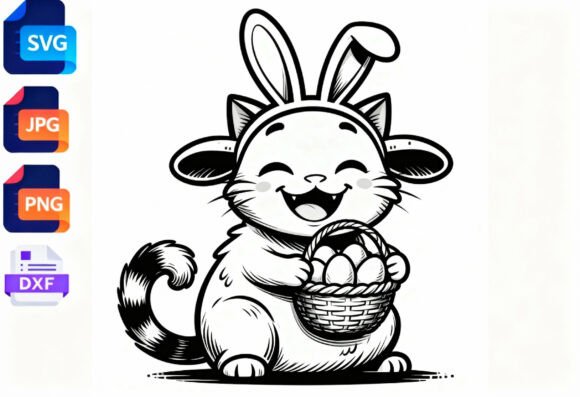 Cute Cat Easter Bunny SVG Clipart Review