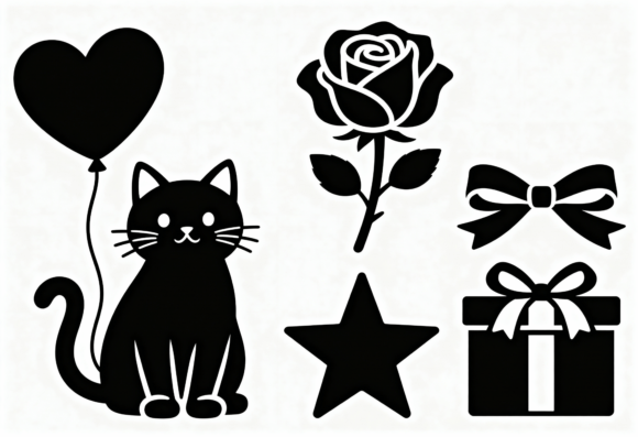 Cute Cat Rose Gift Star Balloon SVG Review