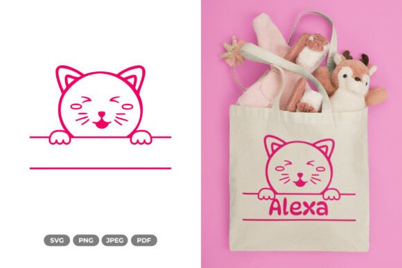 Cute Cat Split Border SVG Clipart Review