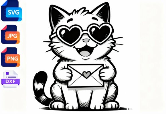 Cute Cat with Heart Sunglasses SVG Review