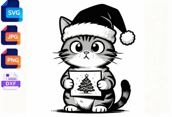 Cute Christmas Cat Holding Tree SVG Review
