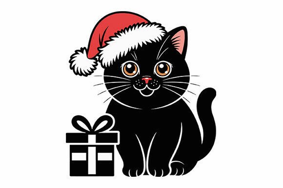Cute Christmas Cat with Gift SVG Review