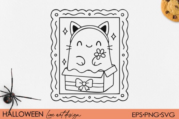 Cute Kawaii Kitten in Gift Box Frame SVG Review