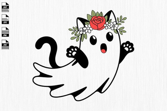Ghost and Cat Halloween Floral Svg Review