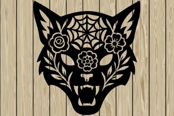 Halloween Floral Cat Head Silhouette SVG Review