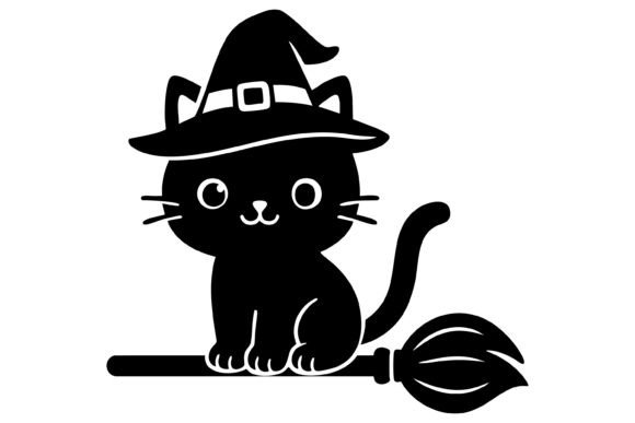 Halloween Witch Black Cat Clipart Review