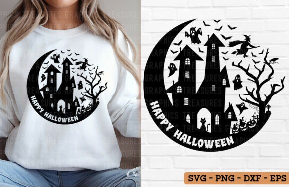 Happy Halloween SVG PNG Spooky Scene Cat Review