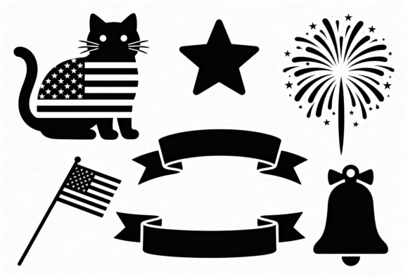 Patriotic Cat Flag Fireworks Bell SVG Review