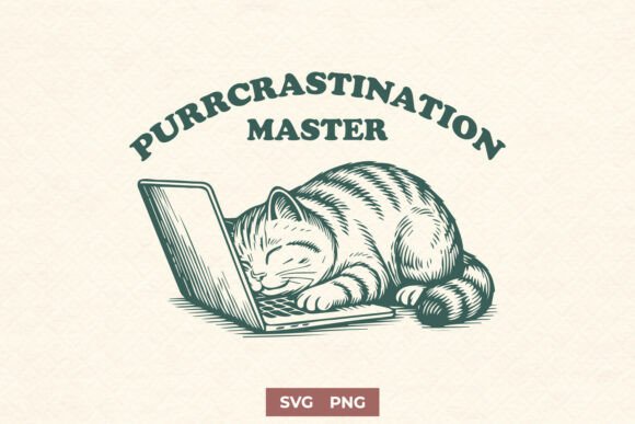 Purrcrastination Master SVG Lazy Cat Review