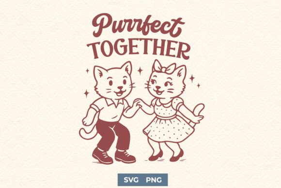Purrfect Together SVG Retro Cat Couple Review