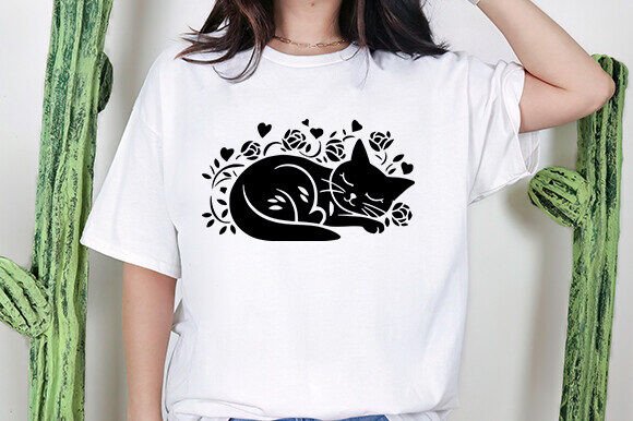 Sleeping Cat with Roses Svg Review