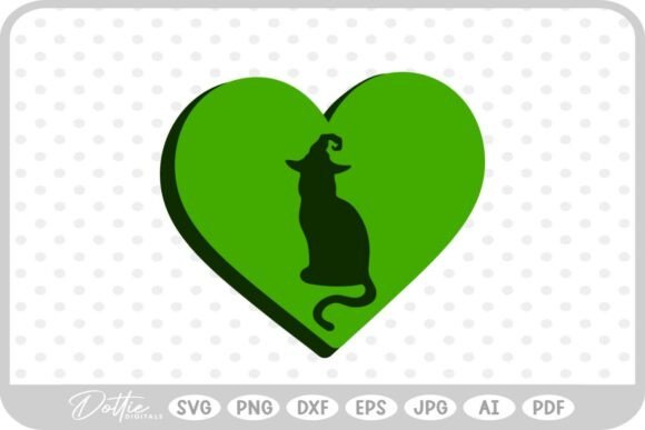 Witch Cat Halloween Heart SVG PNG DXF Review